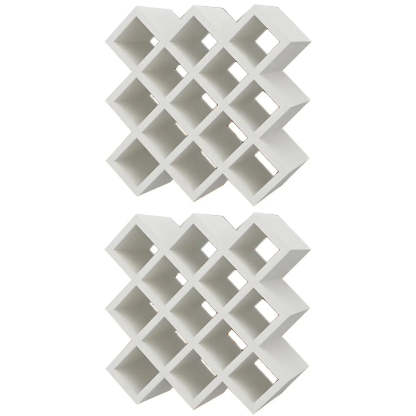 Wood Stackable Tabletop Wine Rack — 4 Piece Set / White