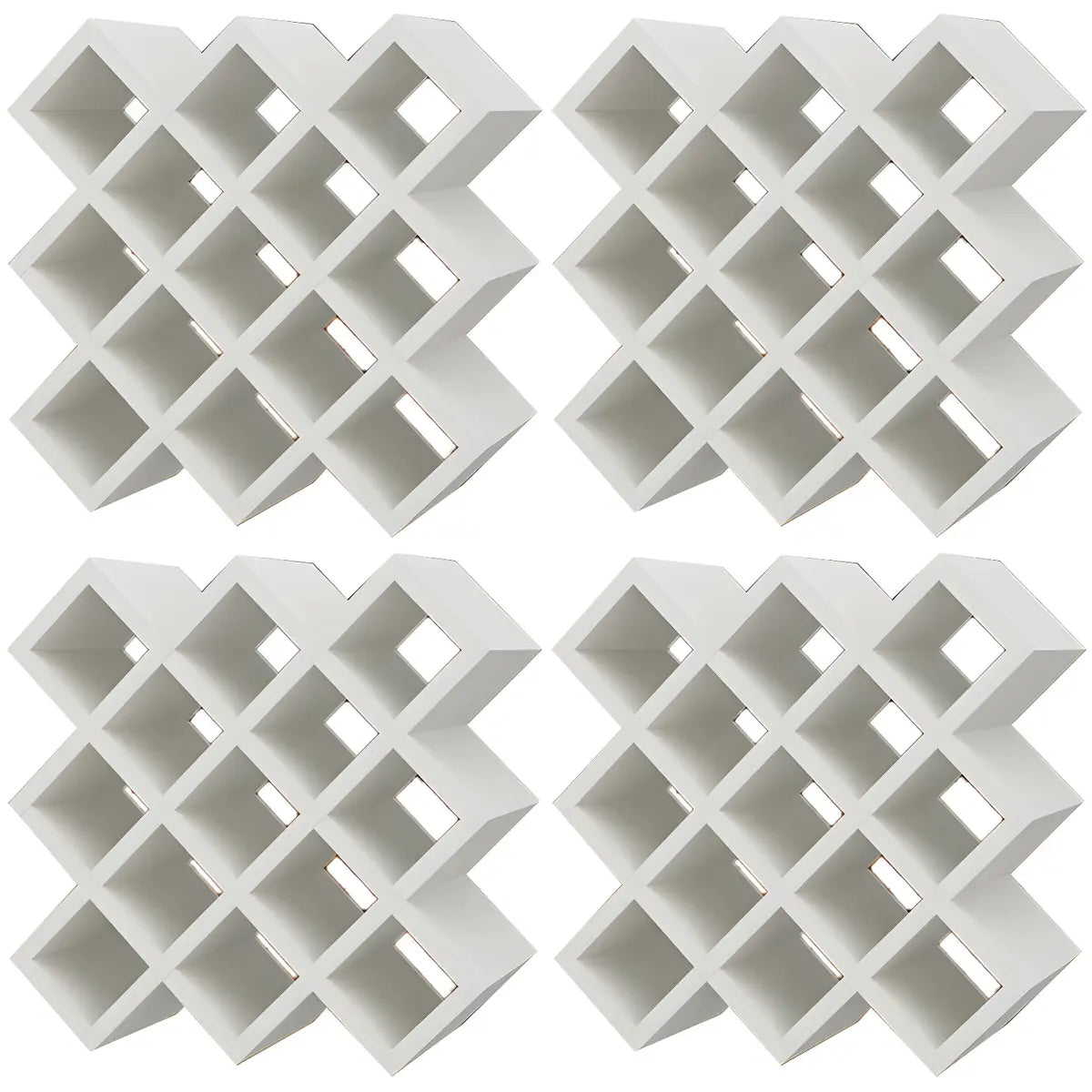 Wood Stackable Tabletop Wine Rack — 4 Piece Set / White