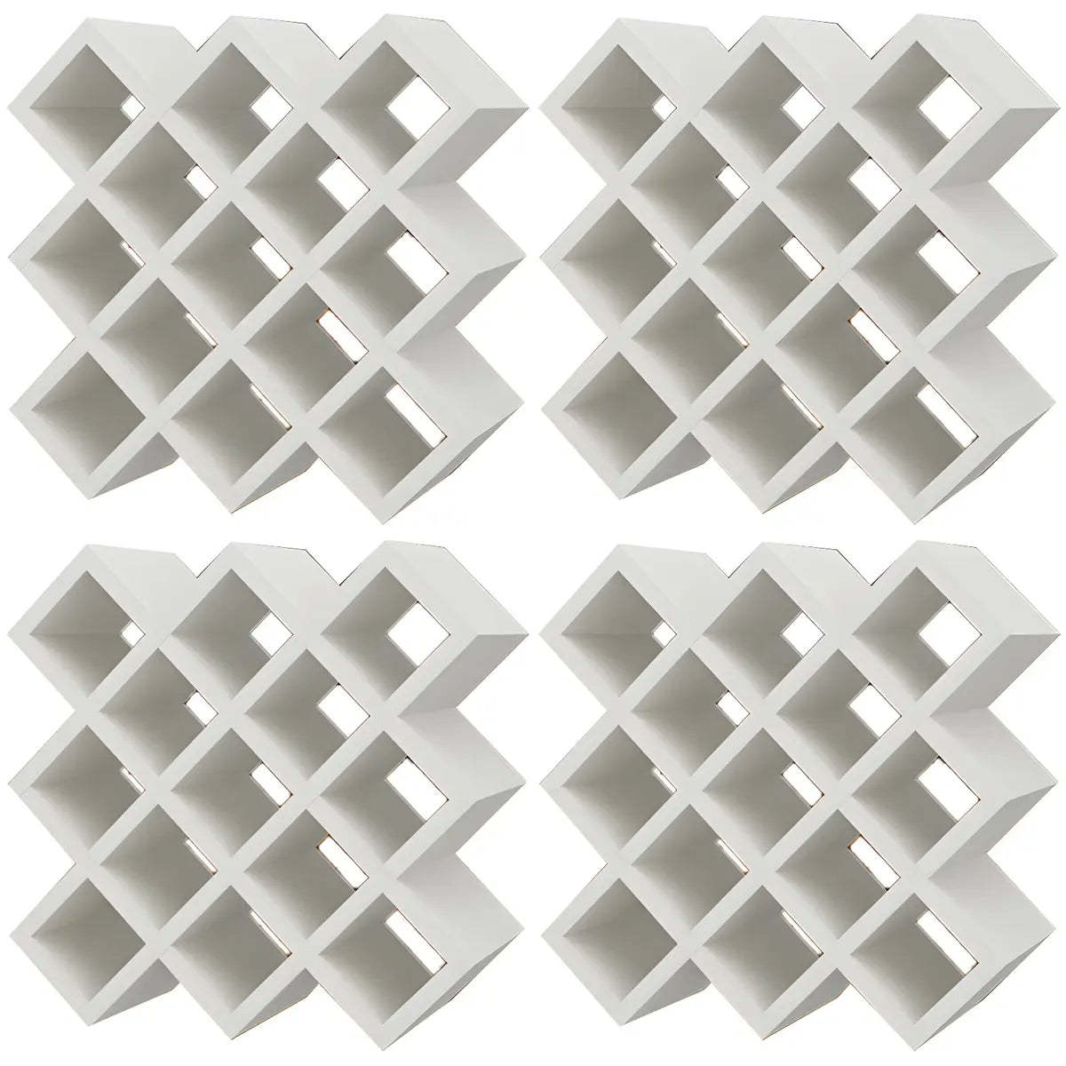 Wood Stackable Tabletop Wine Rack — 4 Piece Set / White