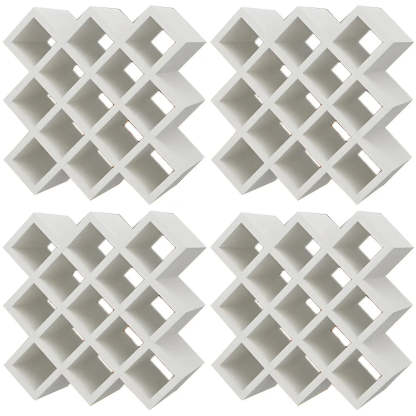 Wood Stackable Tabletop Wine Rack — 4 Piece Set / White