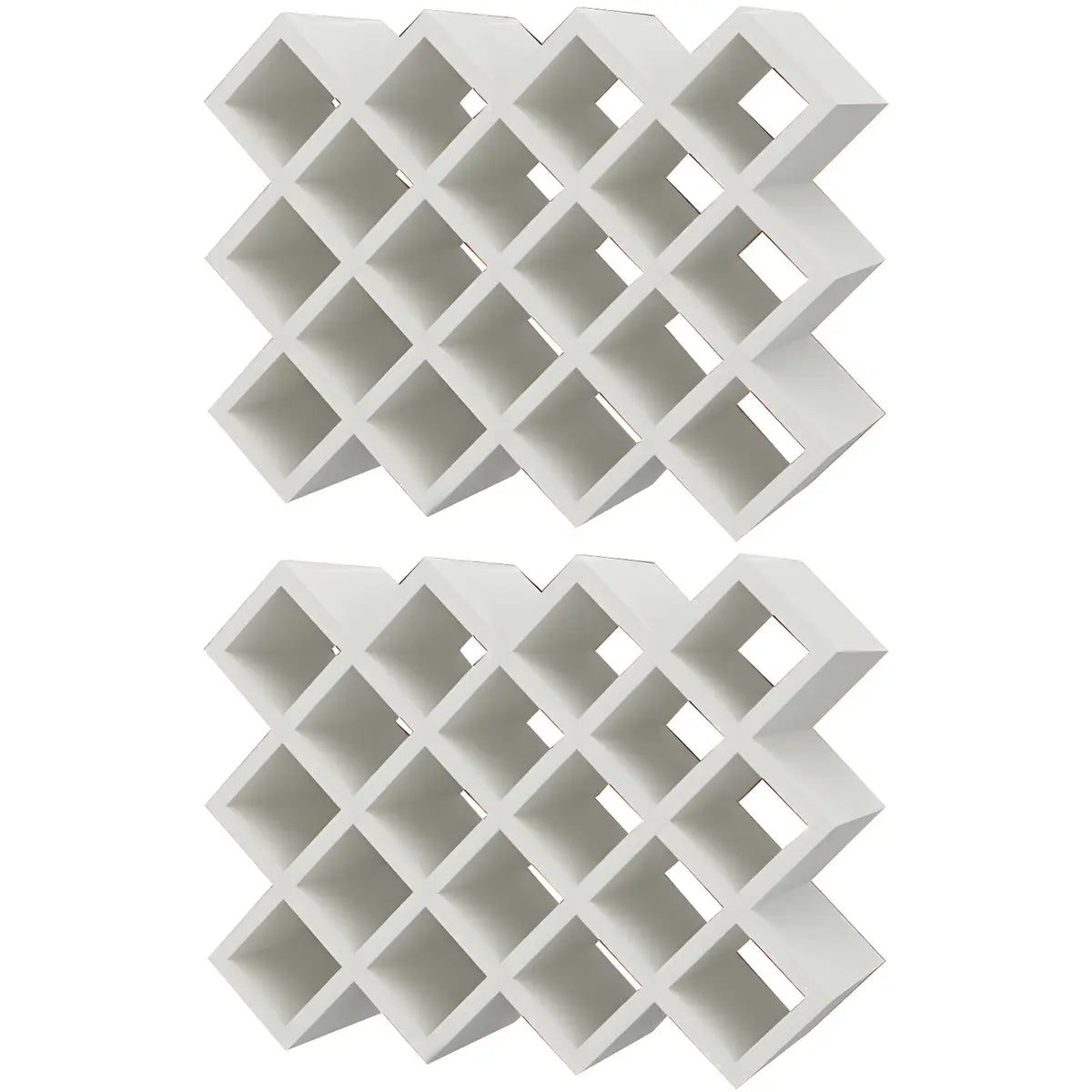 Wood Stackable Tabletop Wine Rack — 4 Piece Set / White