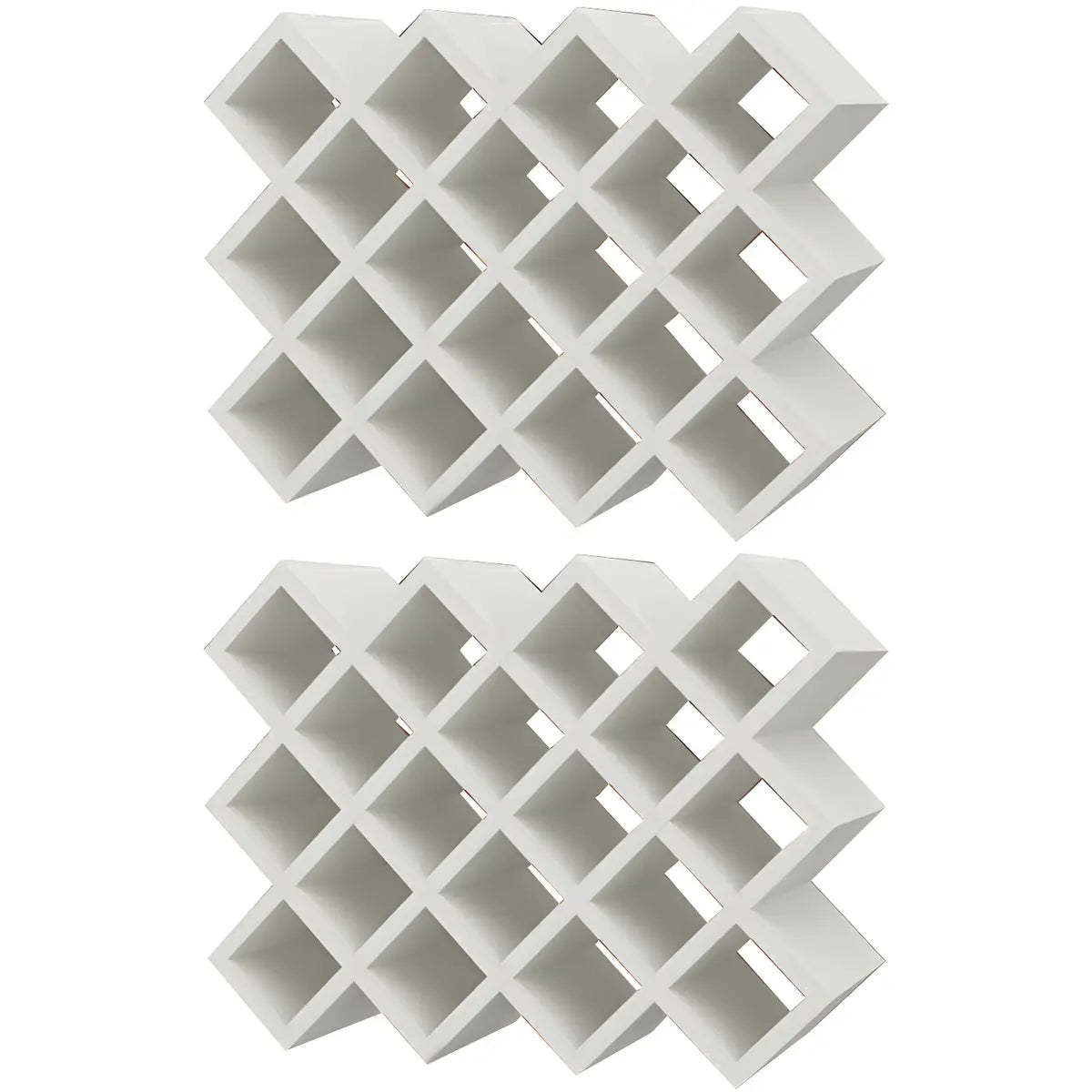 Wood Stackable Tabletop Wine Rack — 4 Piece Set / White
