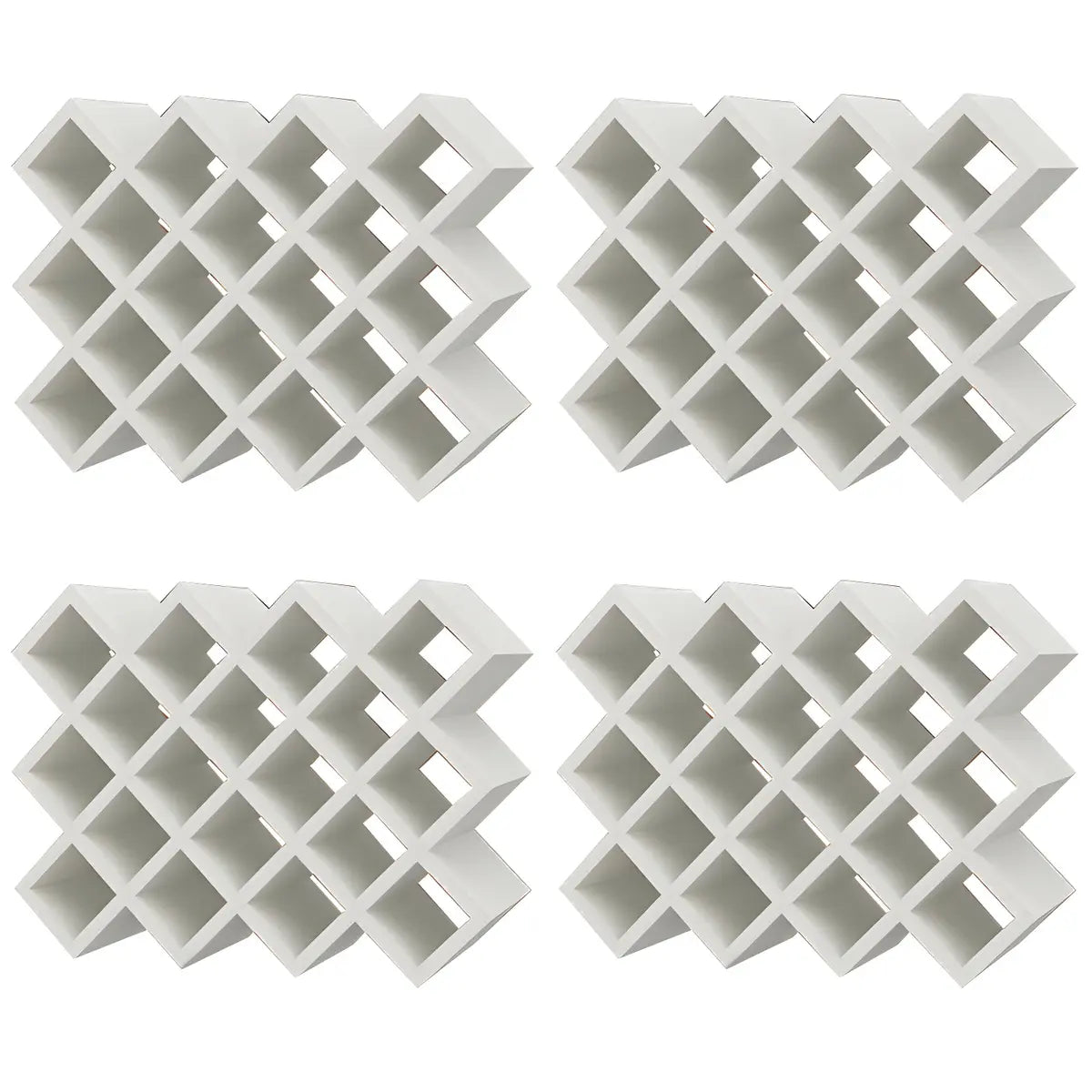 Wood Stackable Tabletop Wine Rack — 4 Piece Set / White