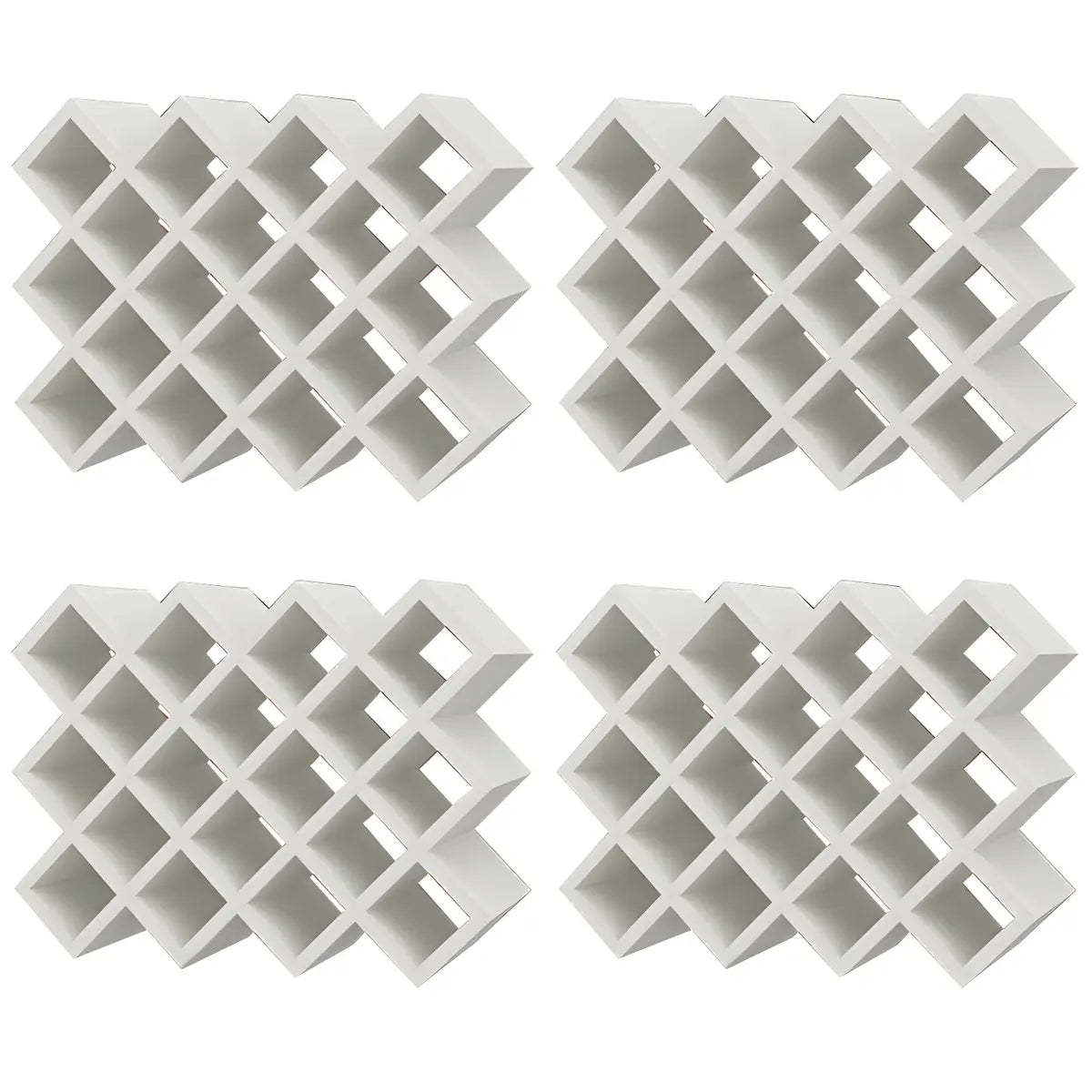 Wood Stackable Tabletop Wine Rack — 4 Piece Set / White