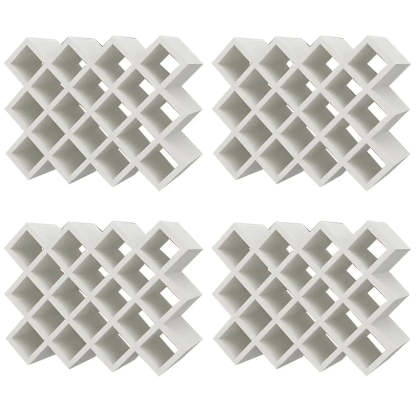 Wood Stackable Tabletop Wine Rack — 4 Piece Set / White
