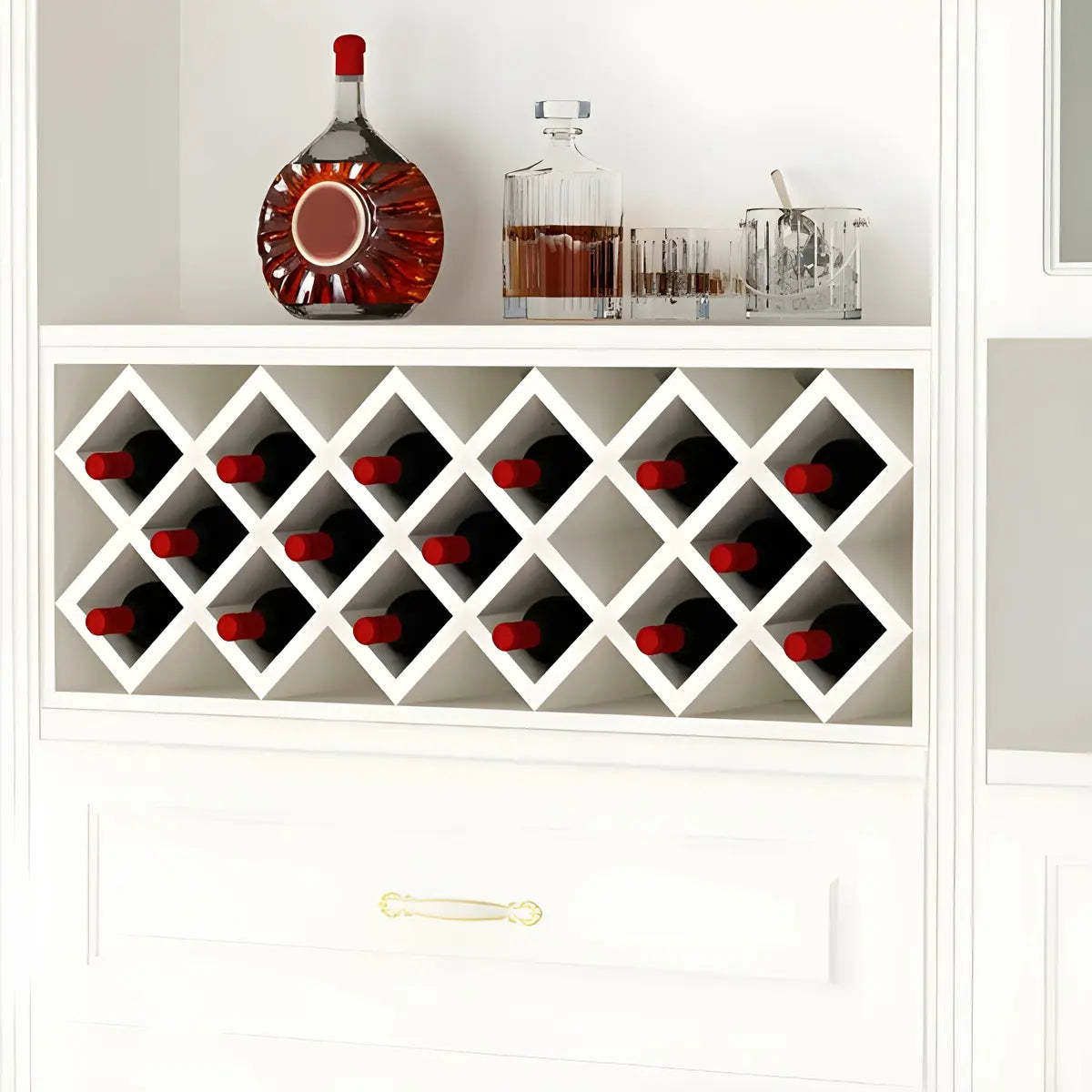 Wood Stackable Tabletop Wine Rack — 1 Piece / Textured White