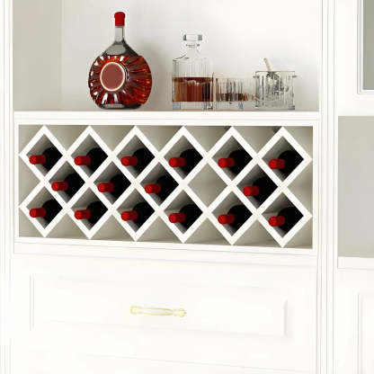 Wood Stackable Tabletop Wine Rack — 1 Piece / Textured White