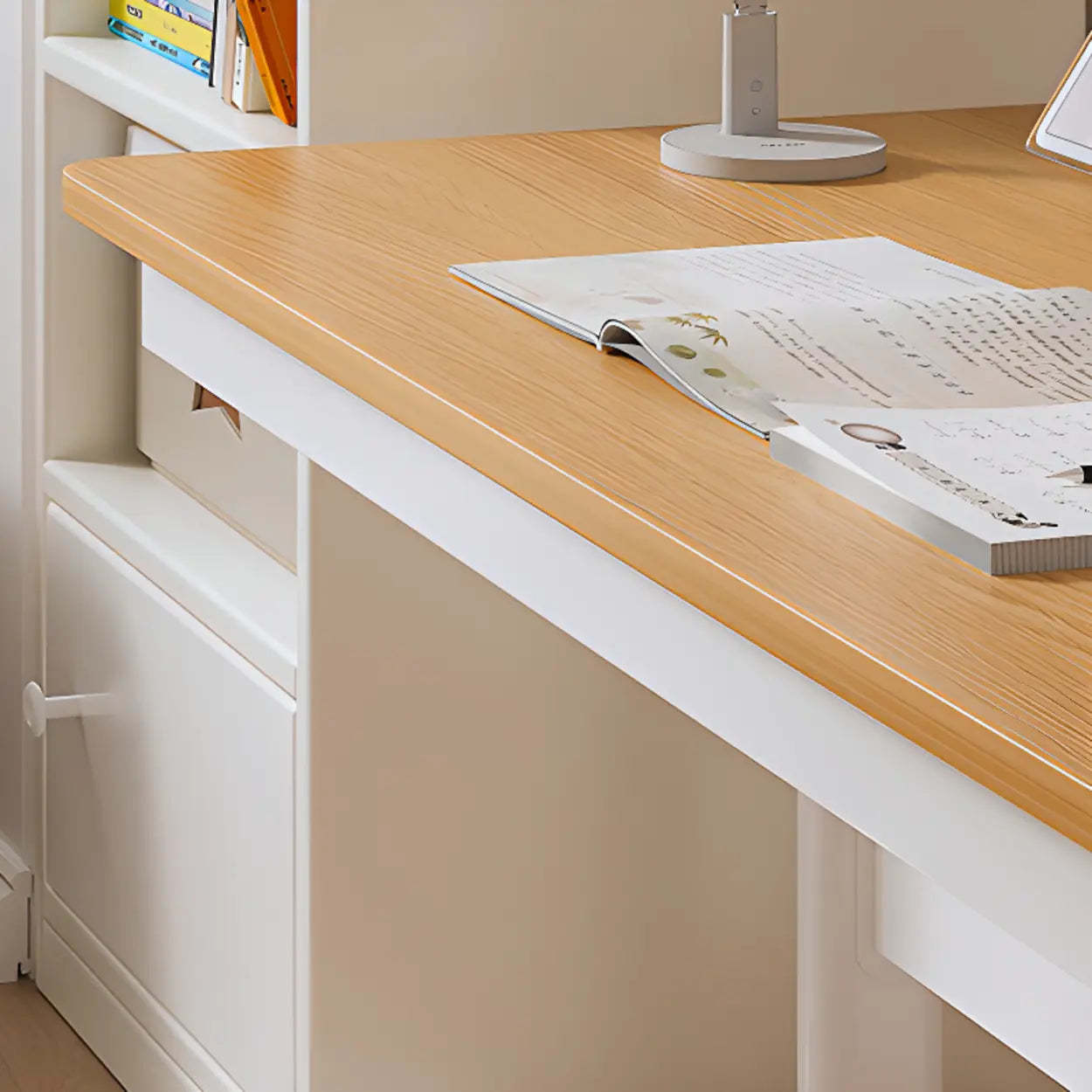 White Elegant Wood Narrow Bookcase