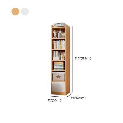 White Elegant Wood Narrow Bookcase