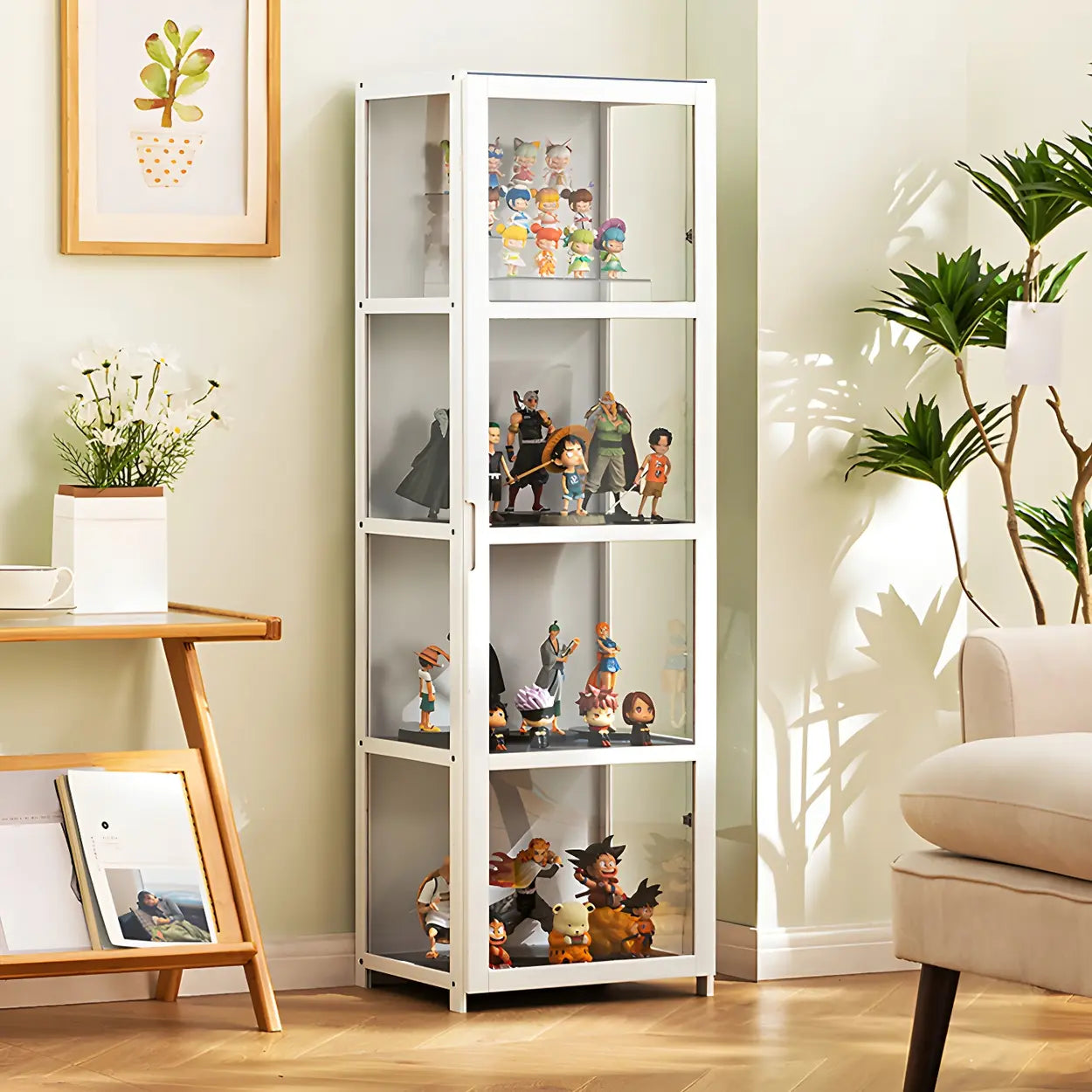 Lighom modern figure storage bamboo wine cabinets — 24" L x 13" W x 51" H