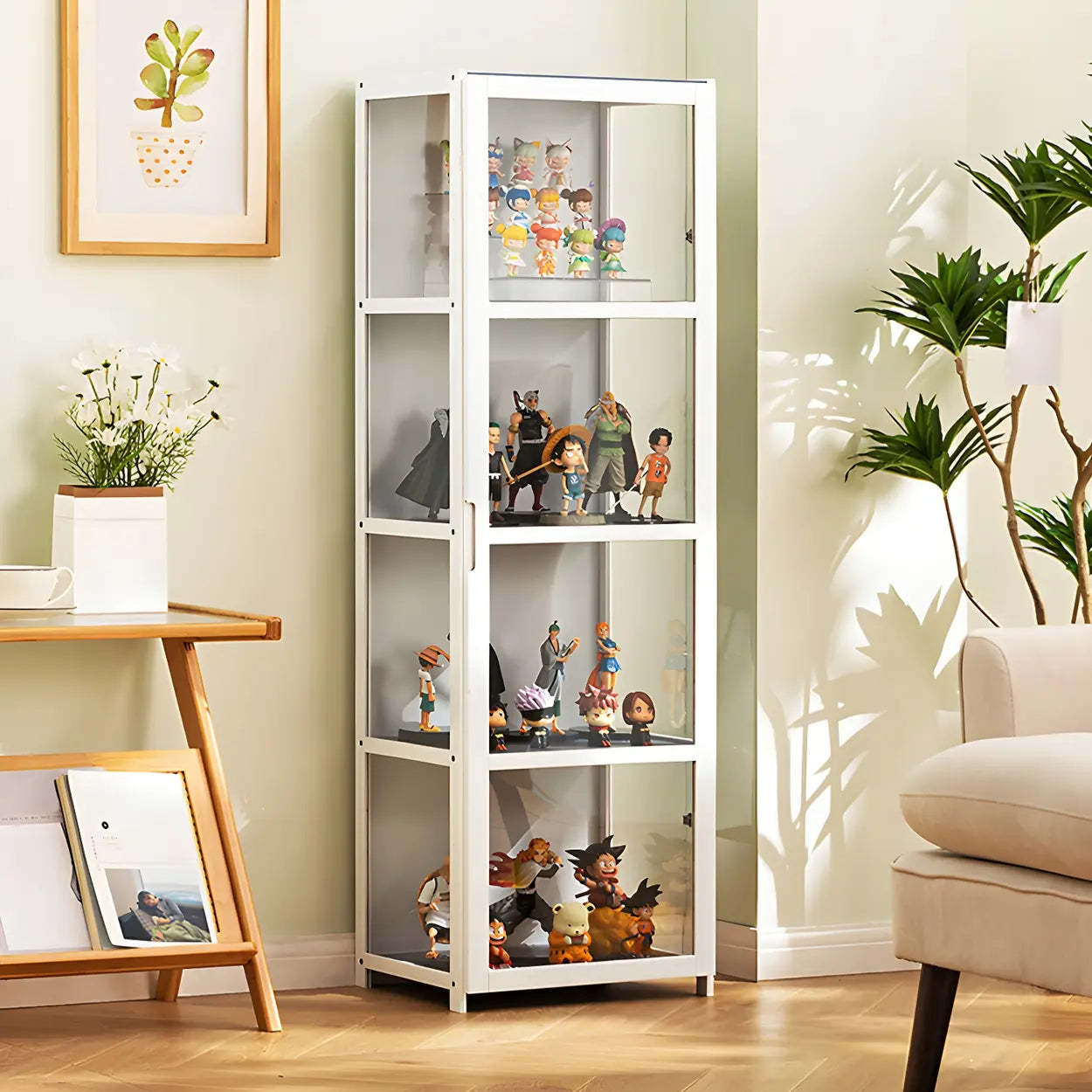 Lighom modern figure storage bamboo wine cabinets — 24" L x 13" W x 51" H