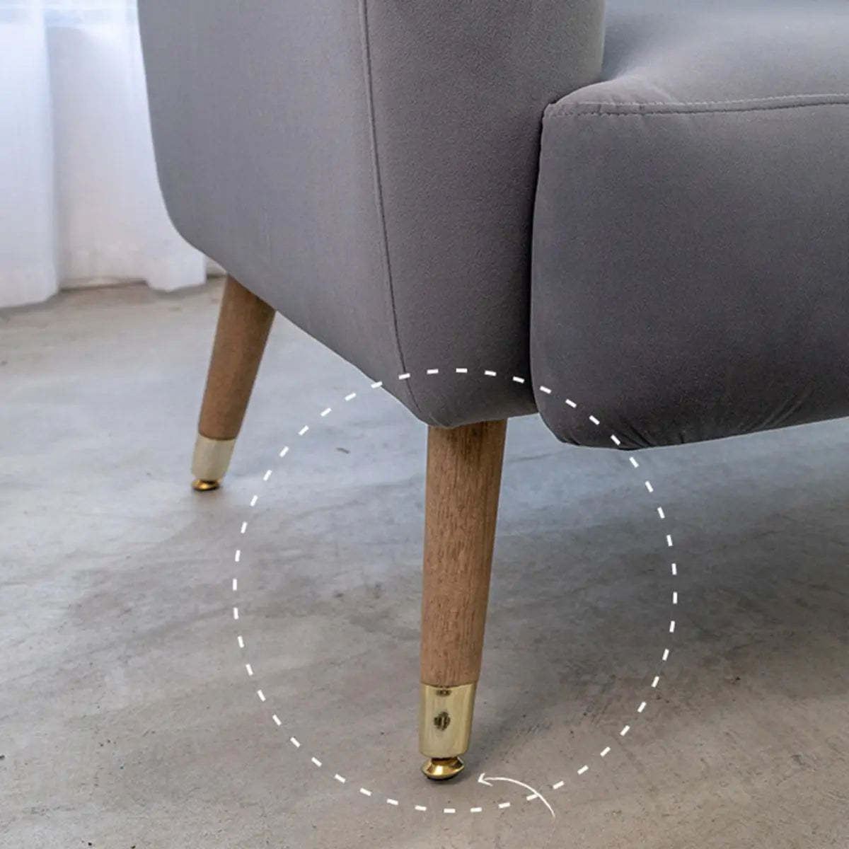 White Faux Cashmere Fixed-Back Arm Chair