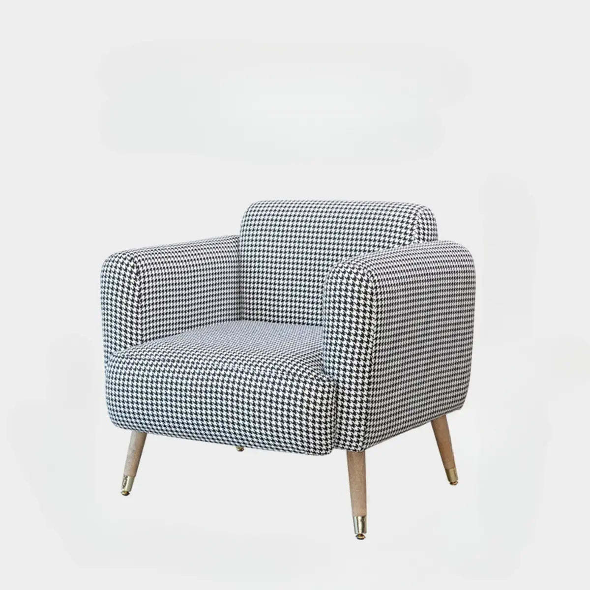 White Faux Cashmere Fixed-Back Arm Chair