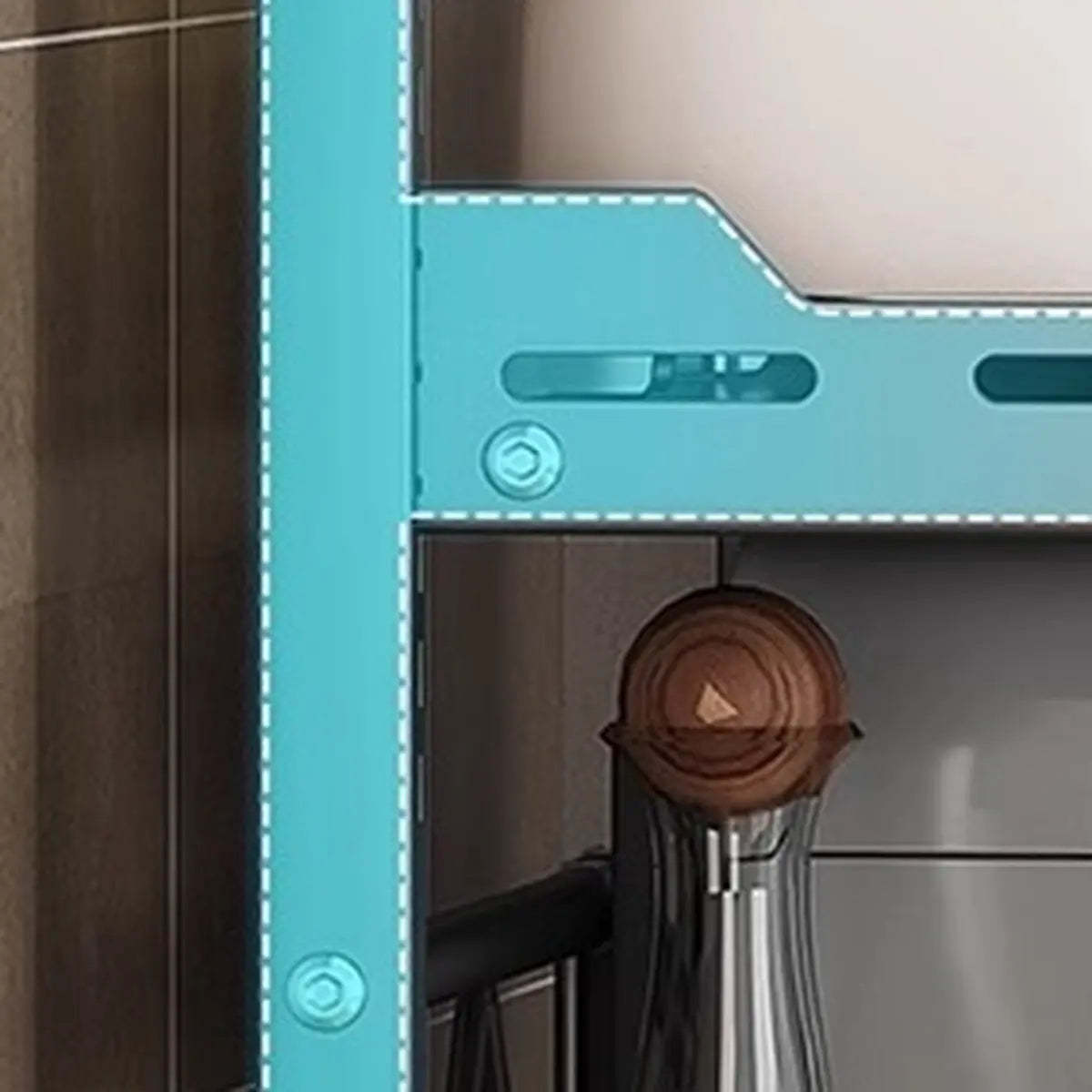 White Fixed Metal Baker's Rack with Microwave Shelf
