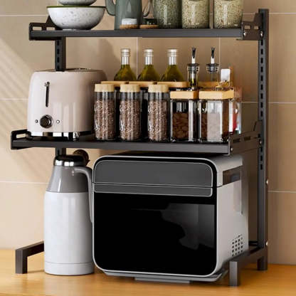 White Fixed Metal Baker's Rack with Microwave Shelf