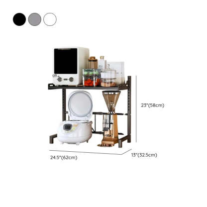 White Fixed Metal Baker's Rack with Microwave Shelf