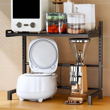 White Fixed Metal Baker's Rack with Microwave Shelf — White
