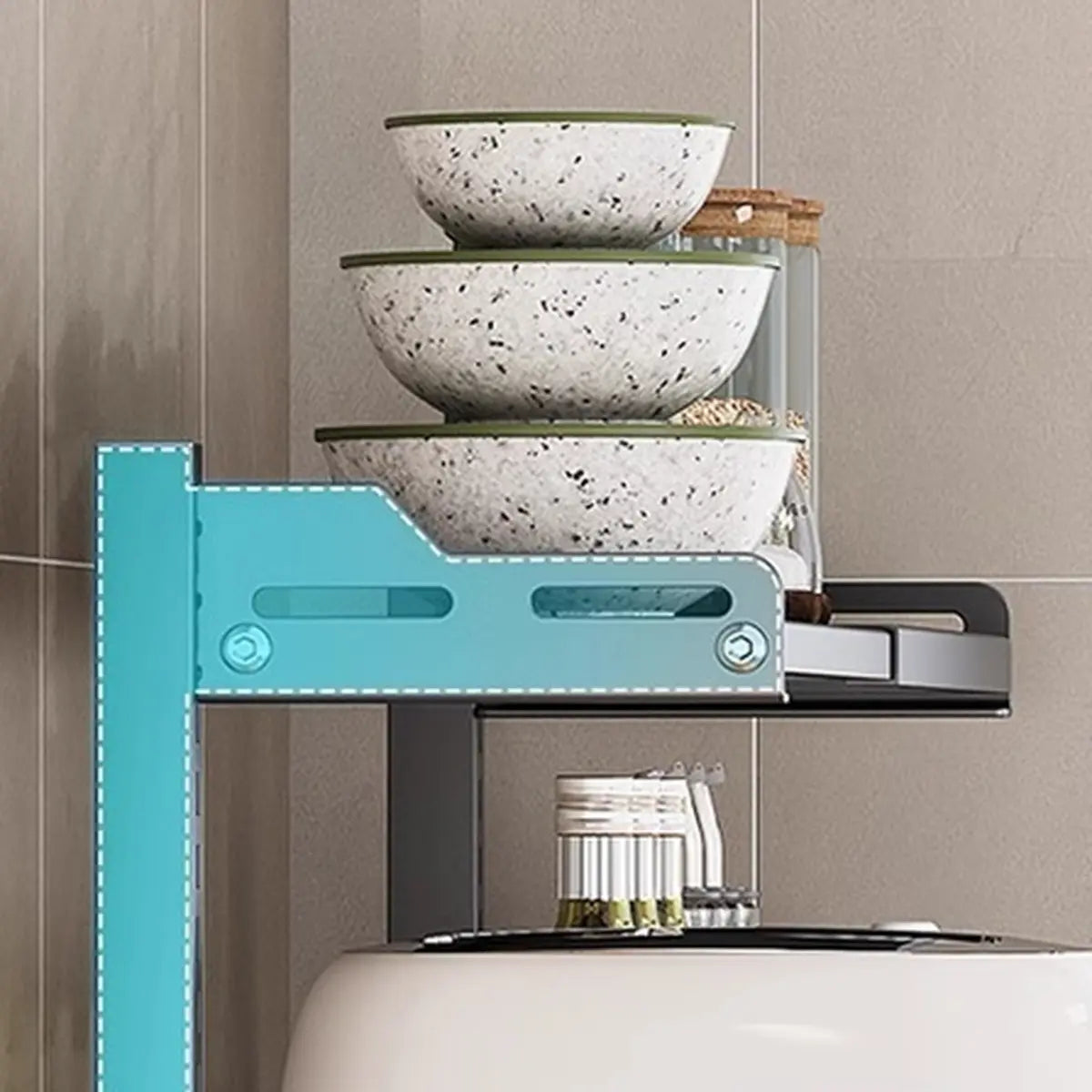 White Fixed Metal Baker's Rack with Microwave Shelf — White