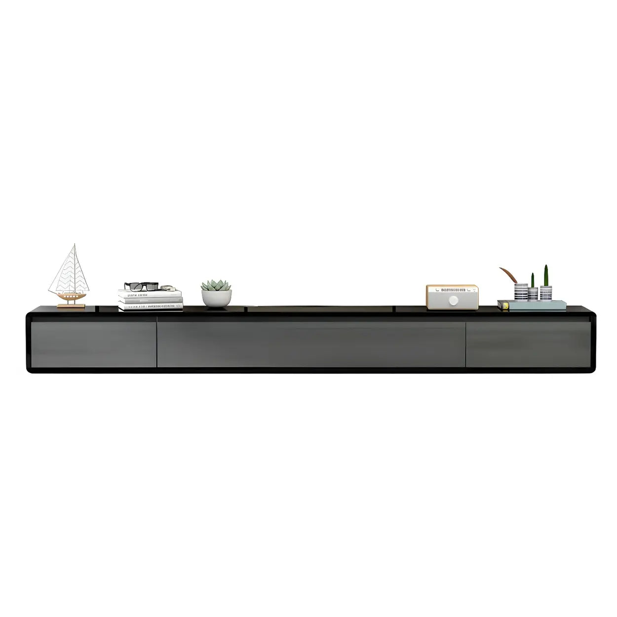 Floating Oak TV Stand with Drawers