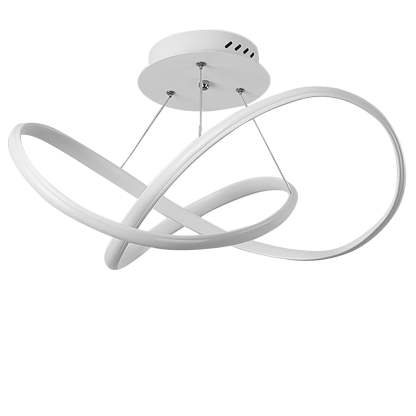 White Flush Mount Ceiling Light Cord Ribbon Adjustable Dimmable Light-Lighom