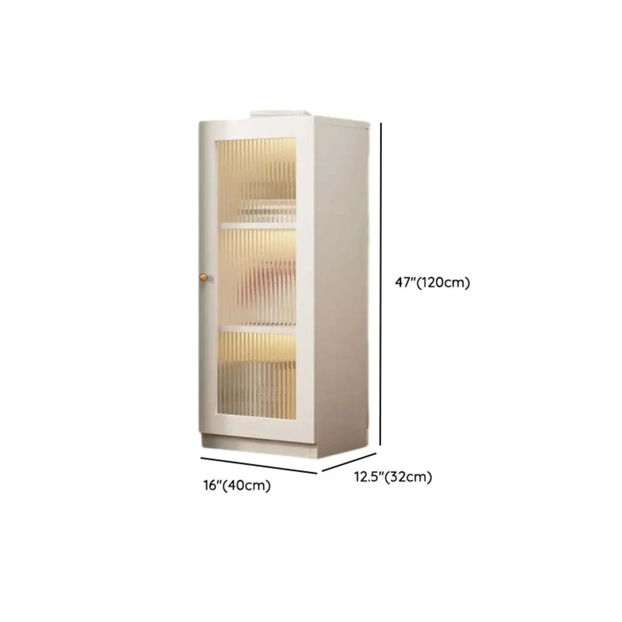 White French Wood Glass-Door Display Bookcase