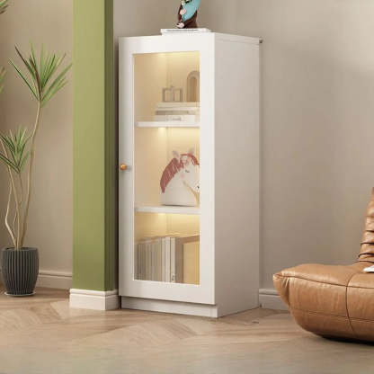 White French Wood Glass-Door Display Bookcase — Changhong Glass / 1