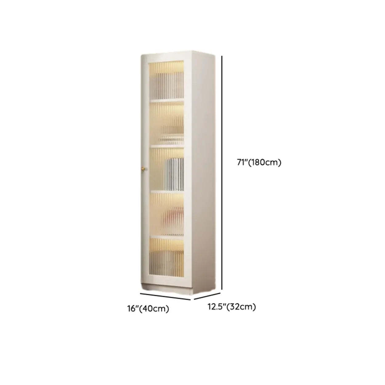 White French Wood Glass-Door Display Bookcase