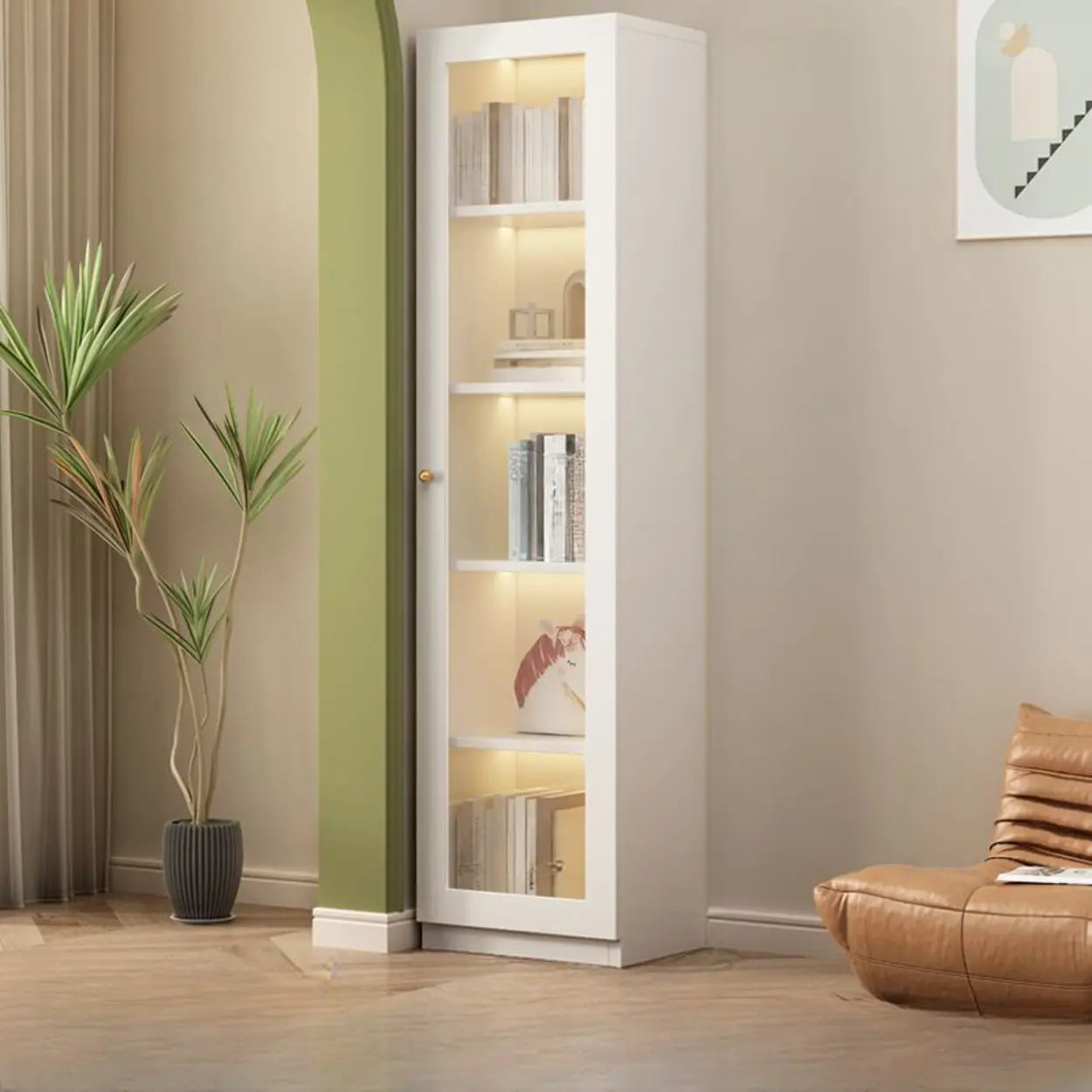 White French Wood Glass-Door Display Bookcase — Changhong Glass / 2