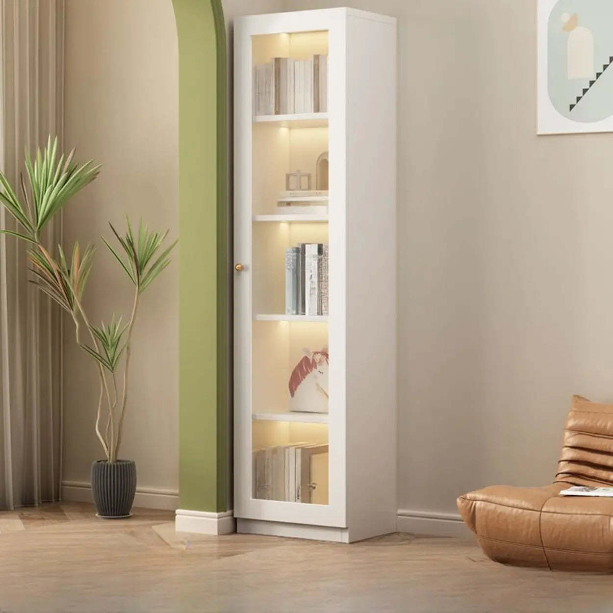 White French Wood Glass-Door Display Bookcase — Changhong Glass / 2