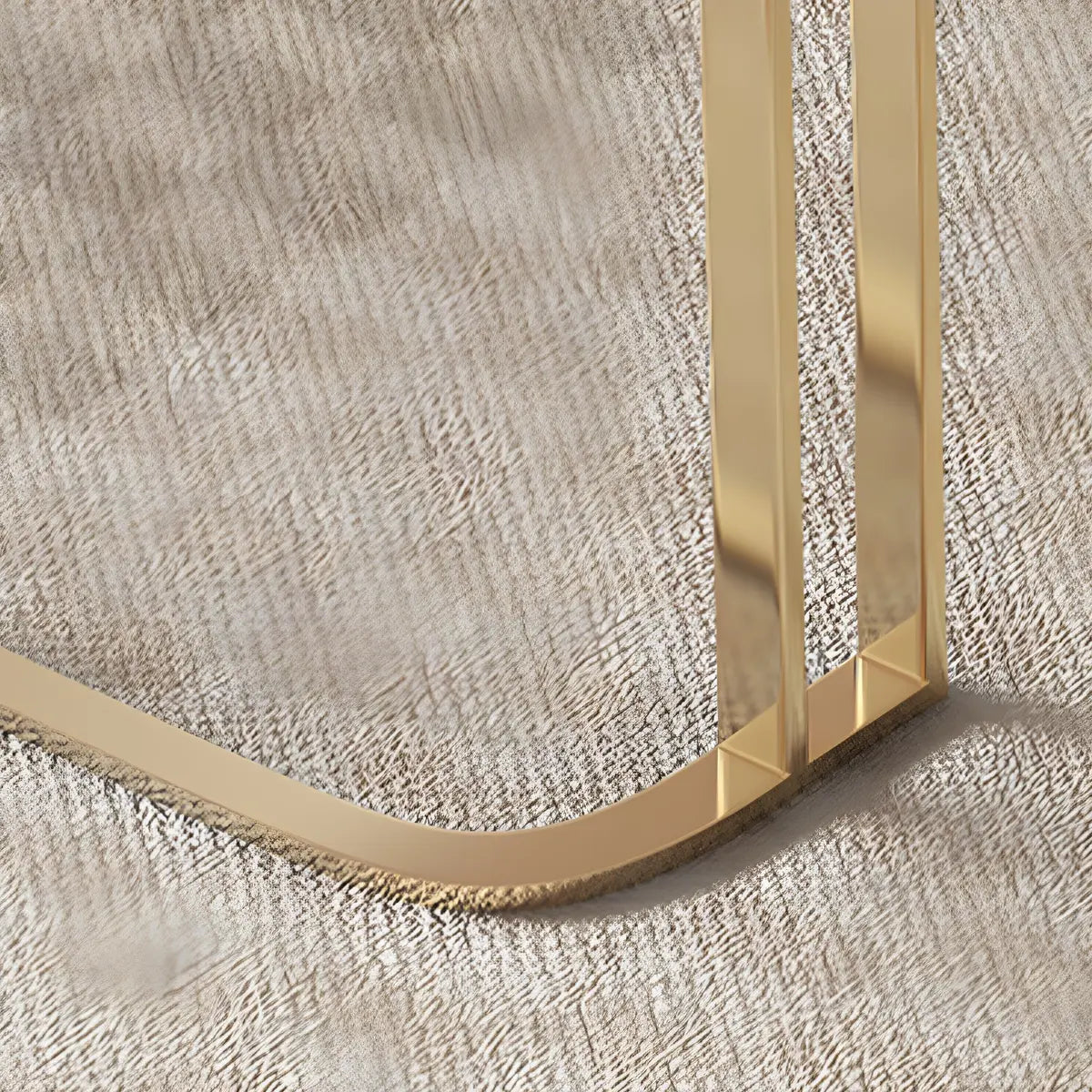 White-Gold Stone Metal Sled Writing Desk