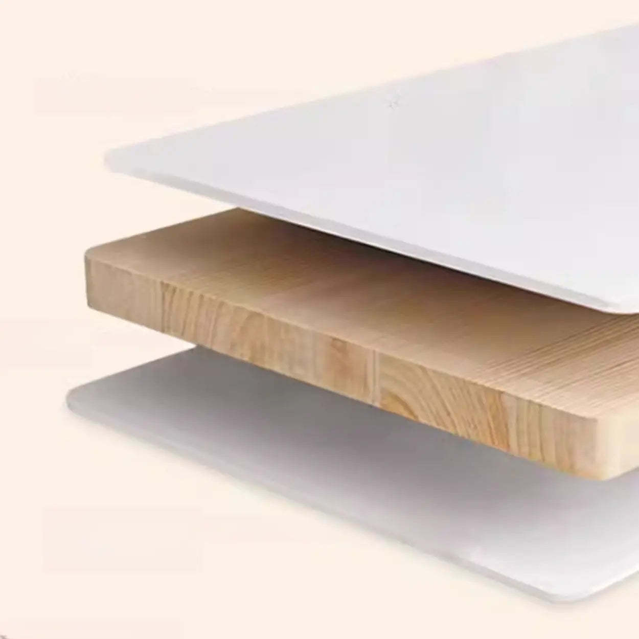 White Height-Adjustable Wood Computer Desk with Wheels — Board Not Included / Table Only
