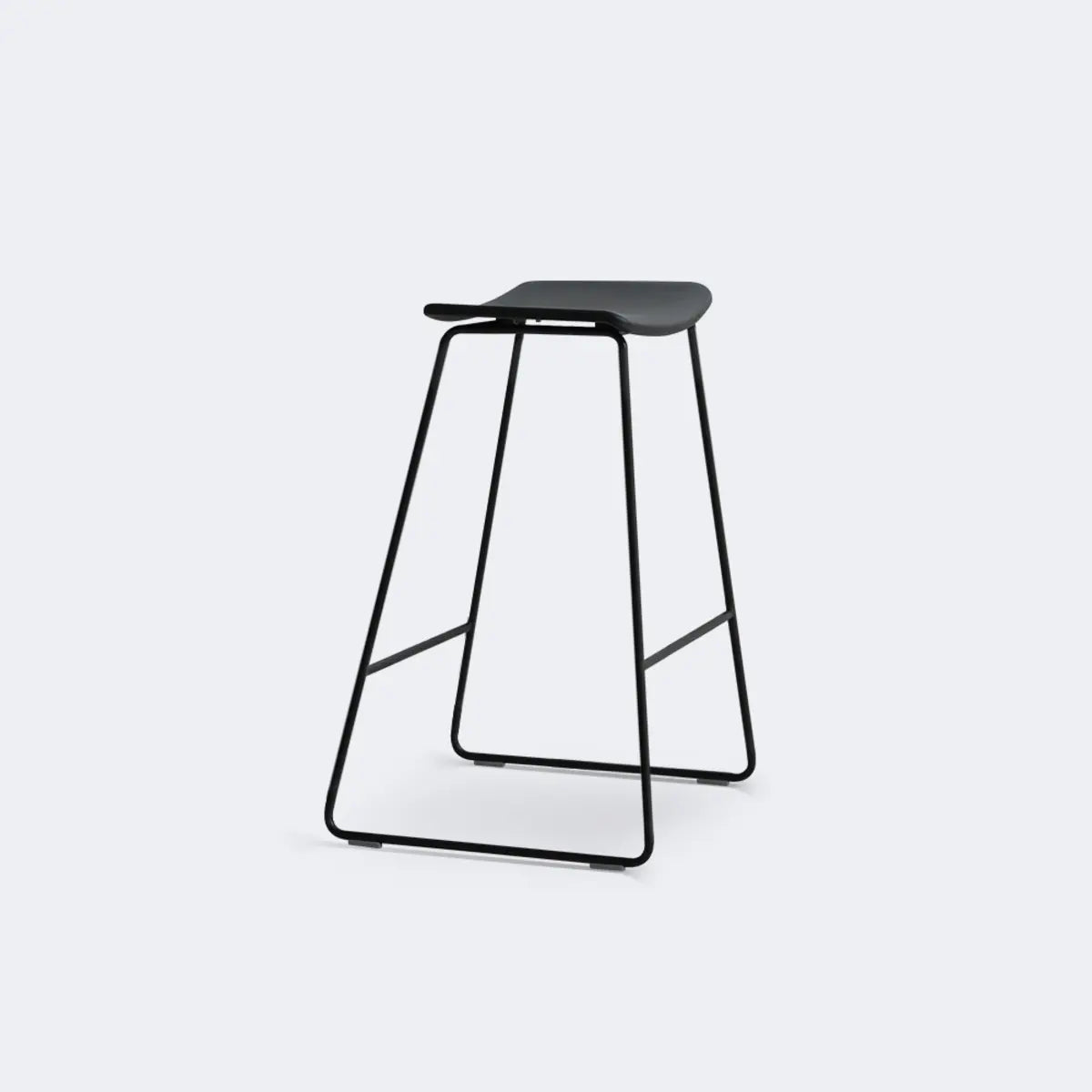 White Leather Square Backless Saddle Bar Stool