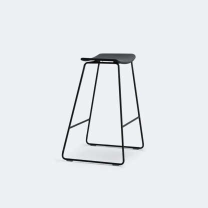 White Leather Square Backless Saddle Bar Stool