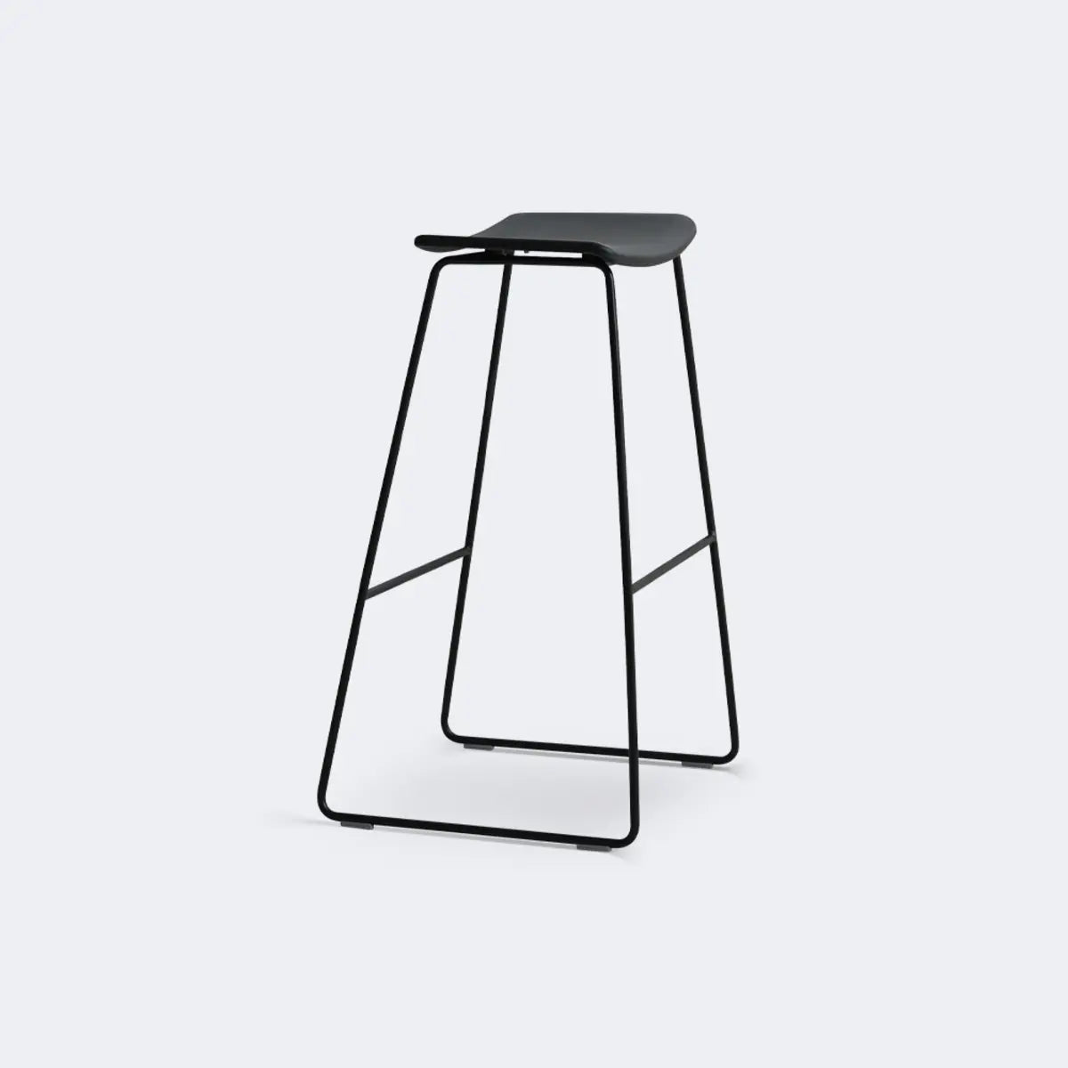 White Leather Square Backless Saddle Bar Stool