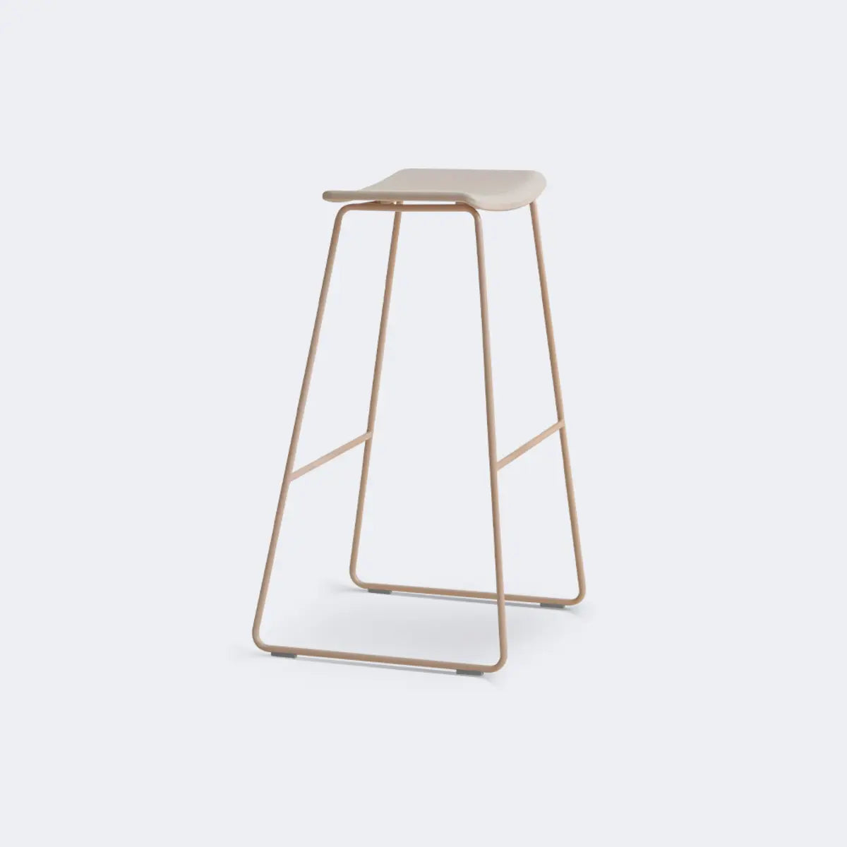 White Leather Square Backless Saddle Bar Stool