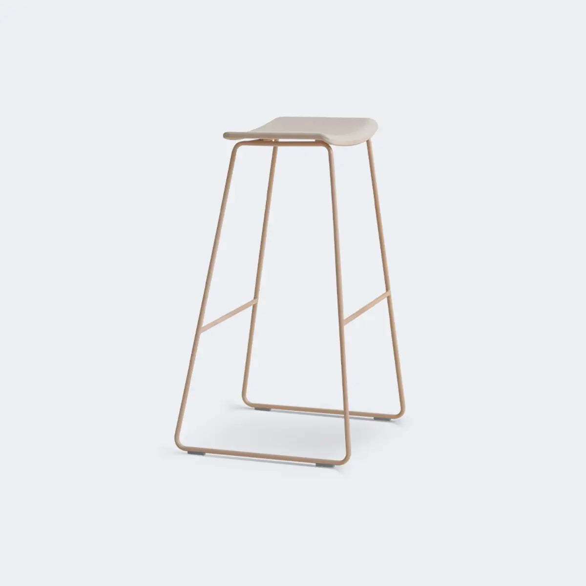 White Leather Square Backless Saddle Bar Stool