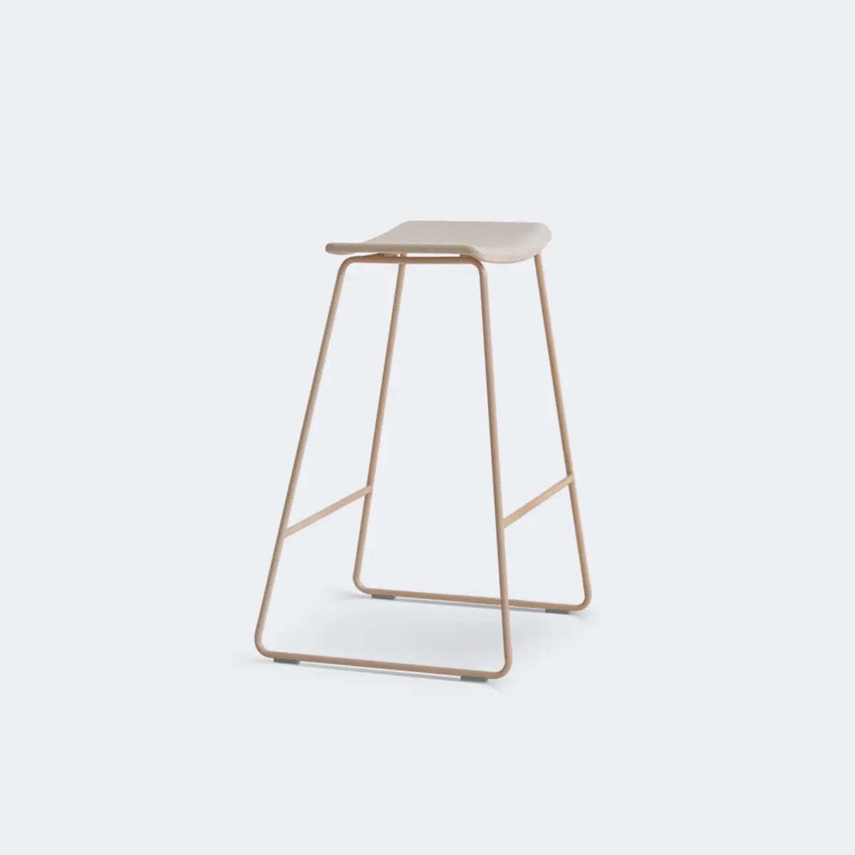 White Leather Square Backless Saddle Bar Stool