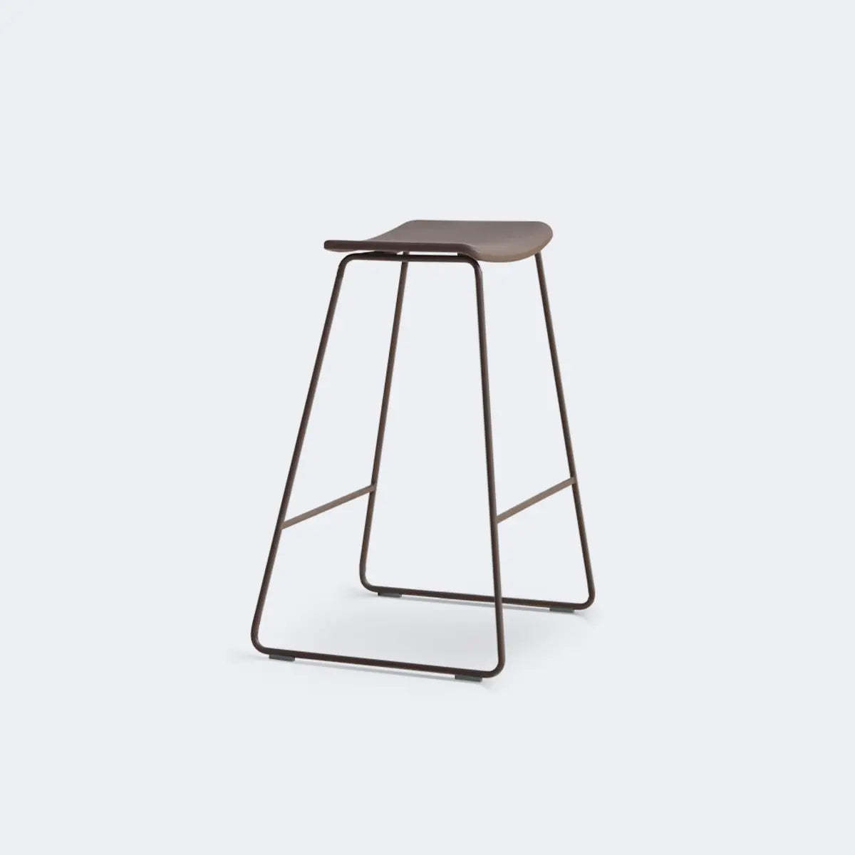 White Leather Square Backless Saddle Bar Stool