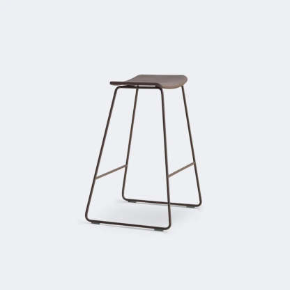 White Leather Square Backless Saddle Bar Stool