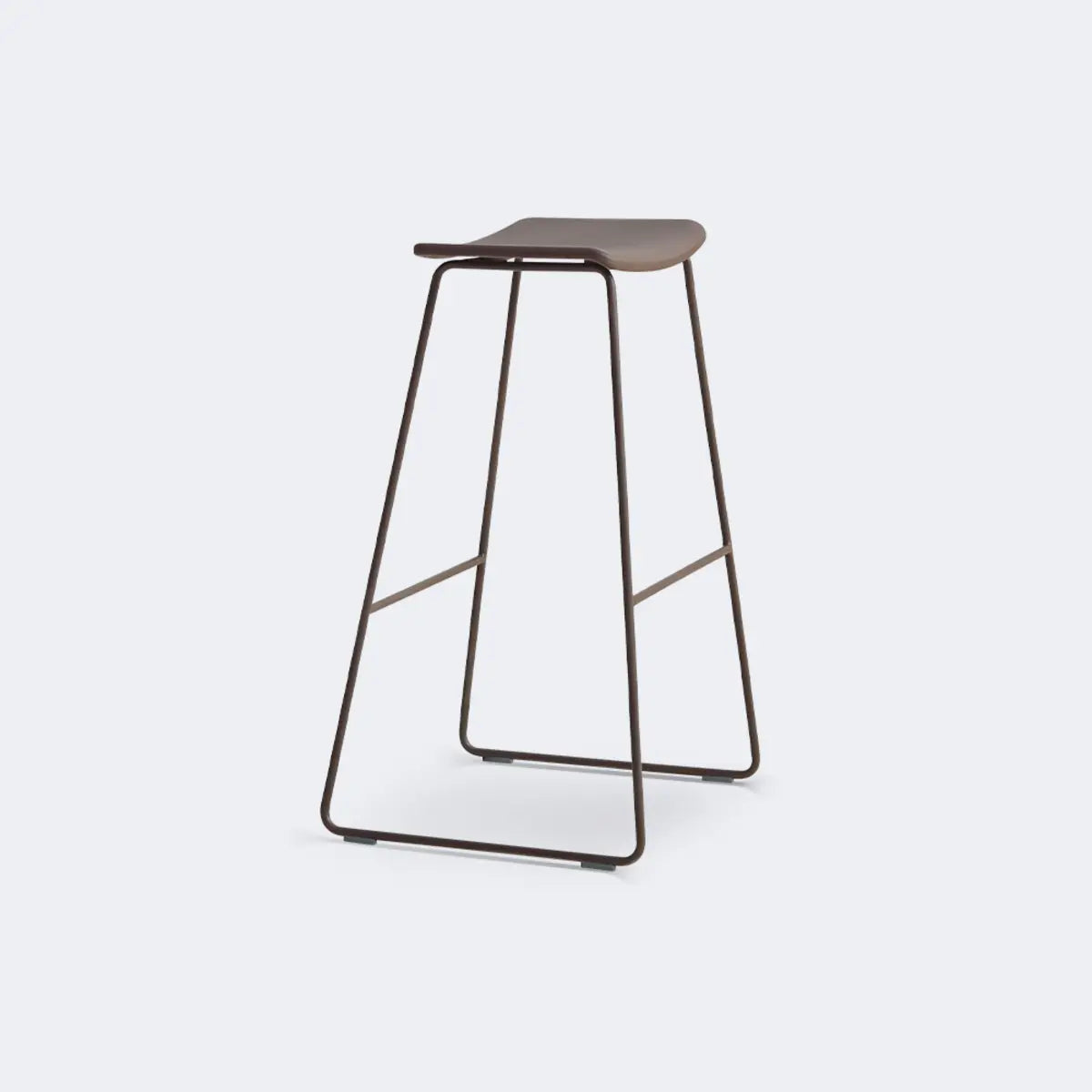 White Leather Square Backless Saddle Bar Stool