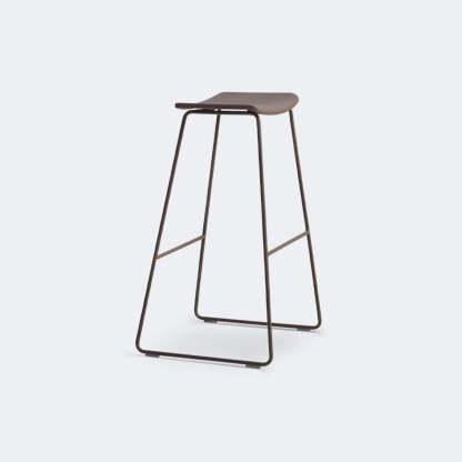 White Leather Square Backless Saddle Bar Stool