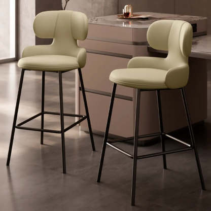 White Leather Full Back Counter Bar Stool