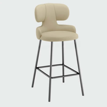 White Leather Full Back Counter Bar Stool