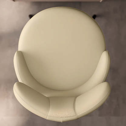 White Leather Full Back Counter Bar Stool — Dark Gray