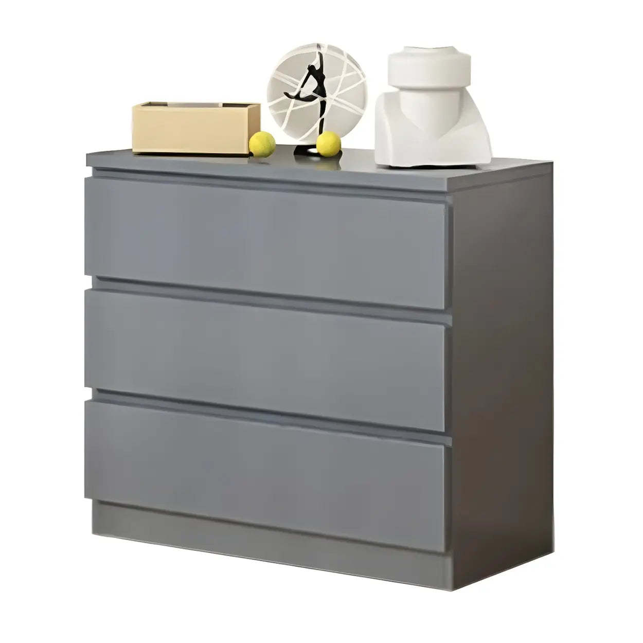 Wood Dresser with Multiple Drawers — Grey