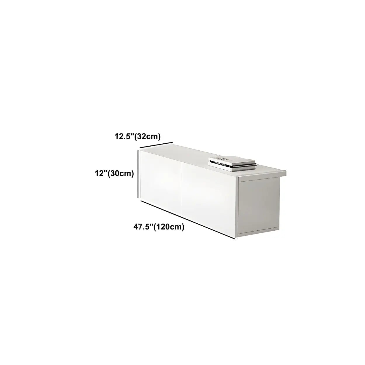 White Wood Rectangular Cabinet TV Stand