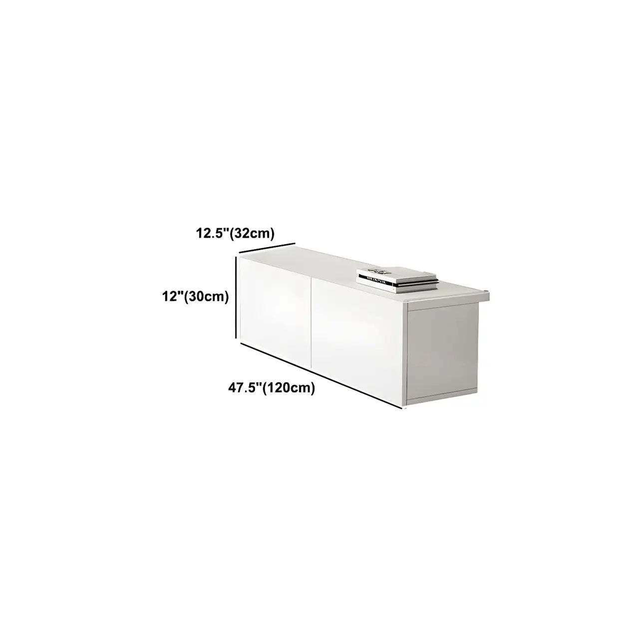 White Wood Rectangular Cabinet TV Stand