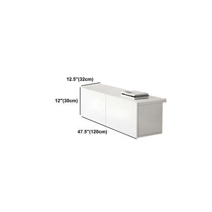 White Wood Rectangular Cabinet TV Stand