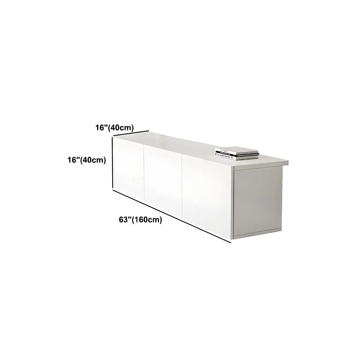 White Wood Rectangular Cabinet TV Stand