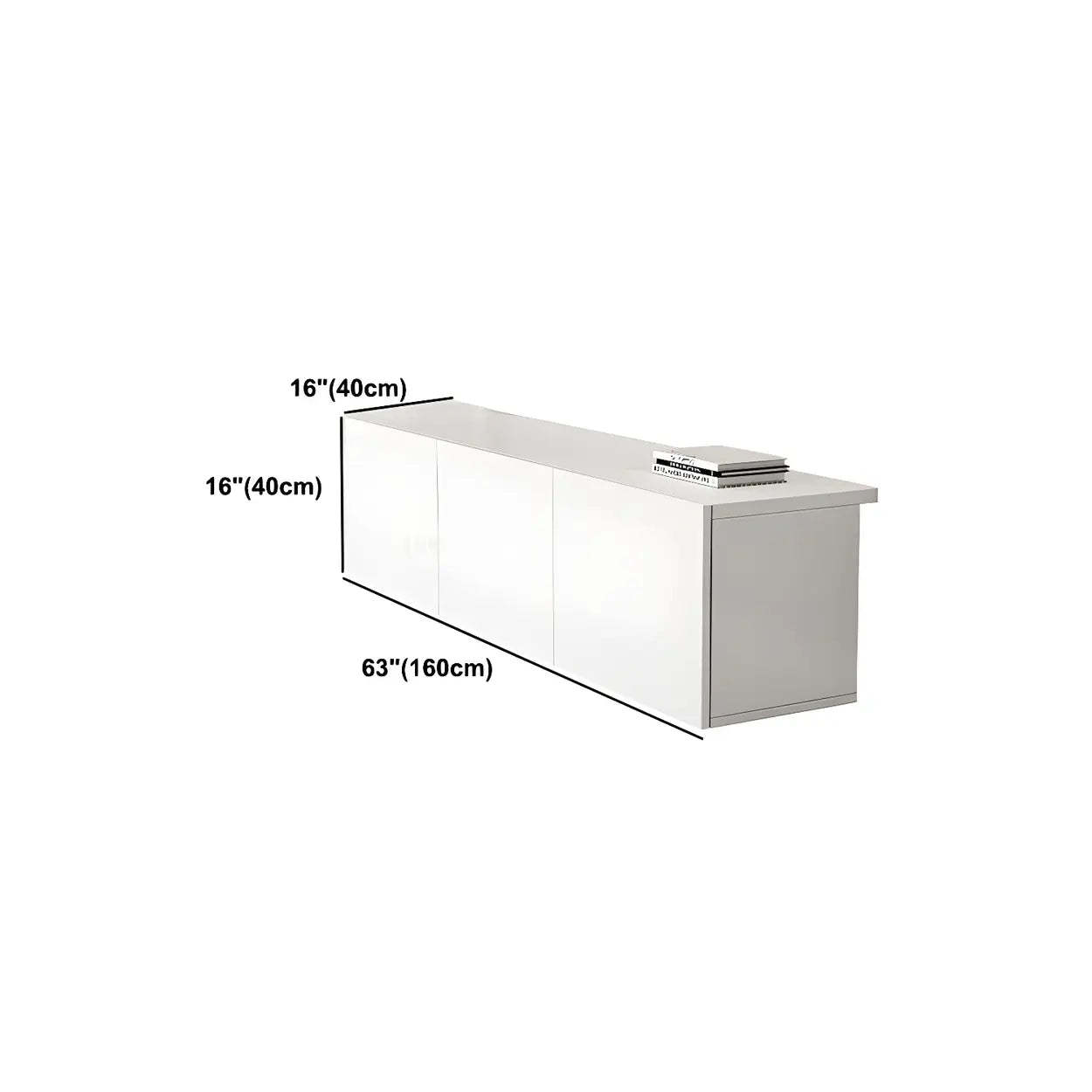 White Wood Rectangular Cabinet TV Stand